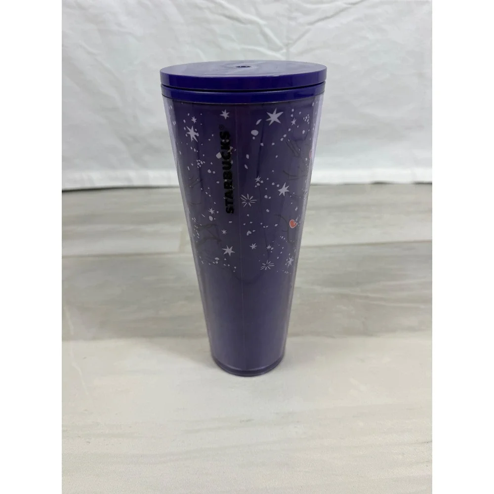 Starbucks Halloween Purple Spooky Tree Eyes Cold Cup Tumbler 24oz 011136329